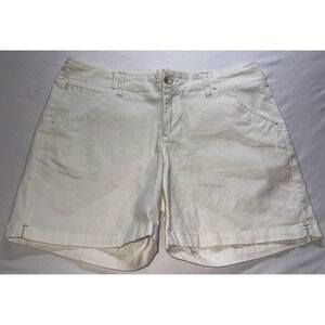 Lee Platinum Label Shorts Women 8 Medium White Cotton Spandex Bermuda Casual